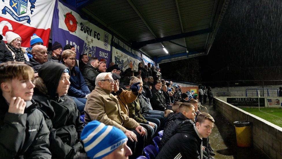 Bury AFC fans at Stainton Park