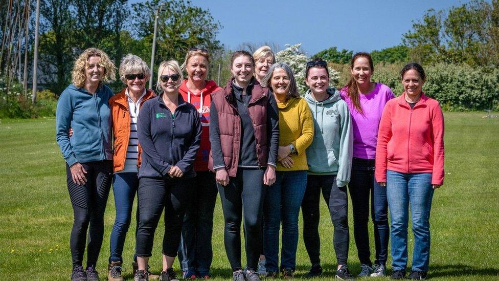 Left to right: Sam Smillie, Karen Le Prevost, Anna Jane Brehaut, Julie McCloskey, Annie Barnes, Kay Taylor, Denise Ozanne, Jess Savident, Karen Bruyere and Kerry Ozanne.