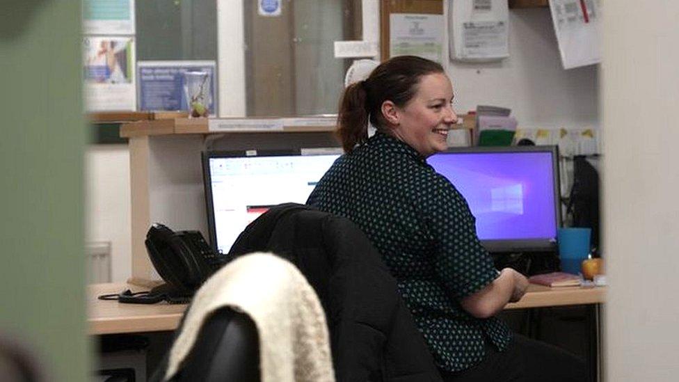 Kay Dartford at her desk in Bristol.