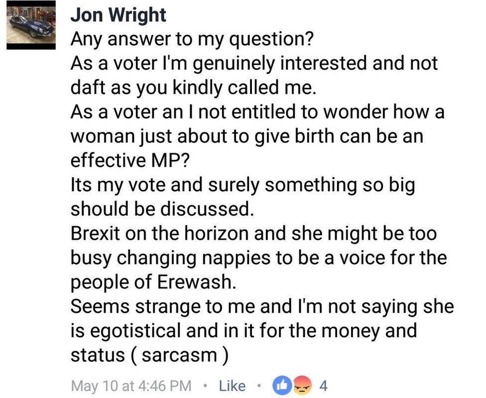 Jon Wright's words on Facebook