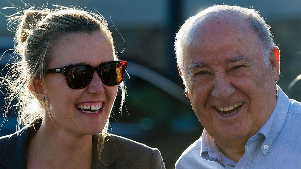 Amancio Ortega and his daughter Marta