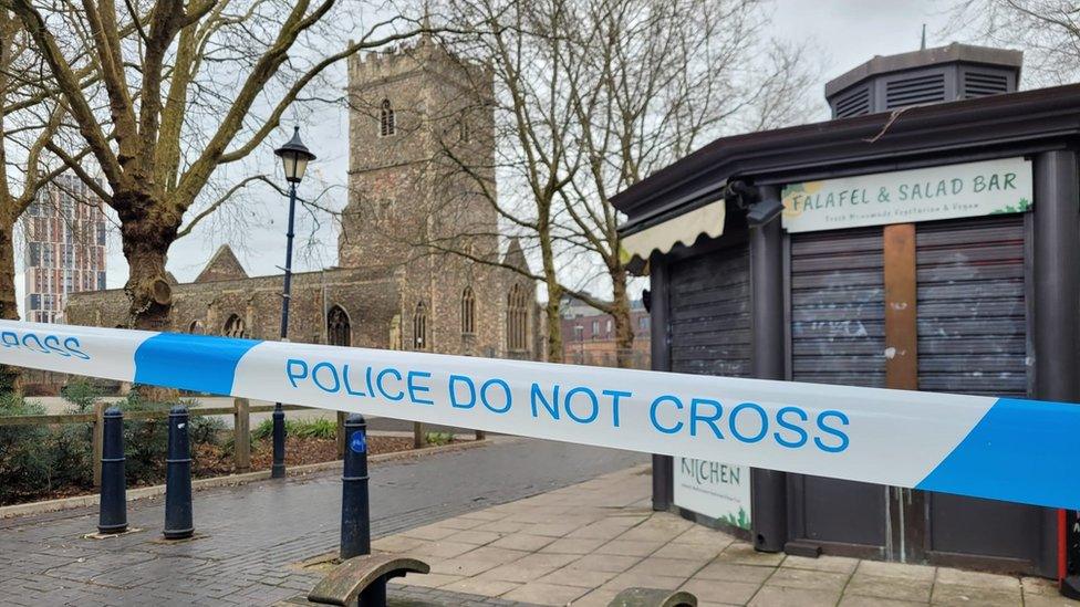 Cordon in place at Castle Park.