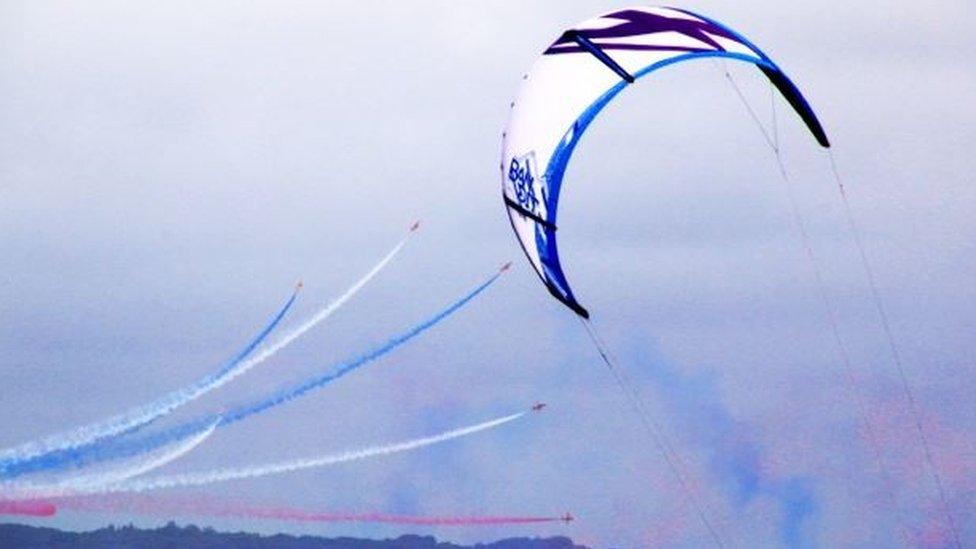 Mel Evans, from Port Talbot, took this picture from Aberavon beach of the Red Arrows at the Swansea Air Show