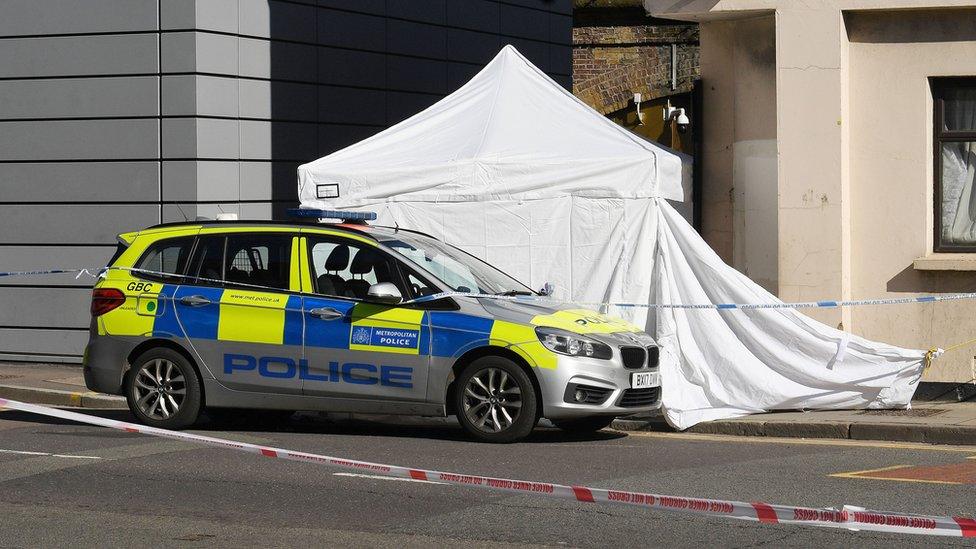 Scene of fatal stabbing in Hackney