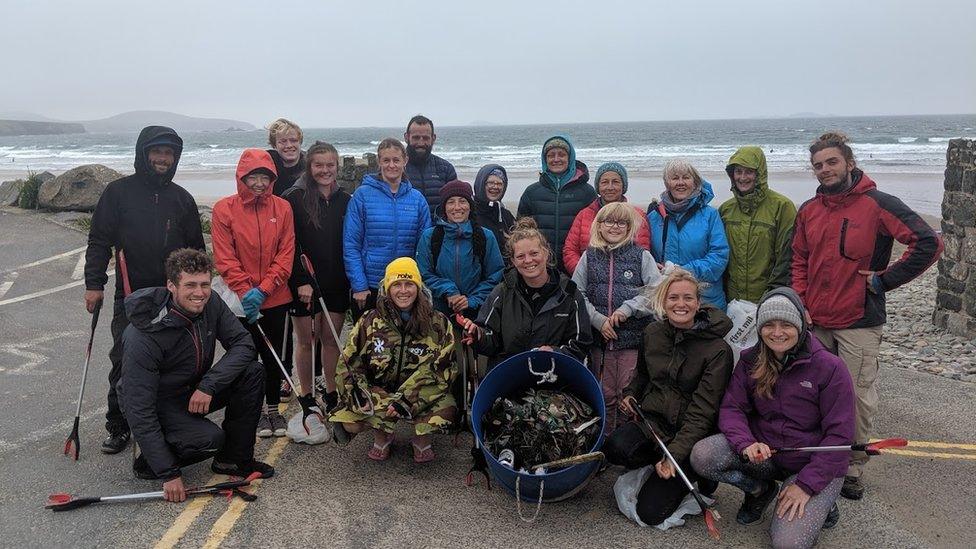 A beach clean in Tenby