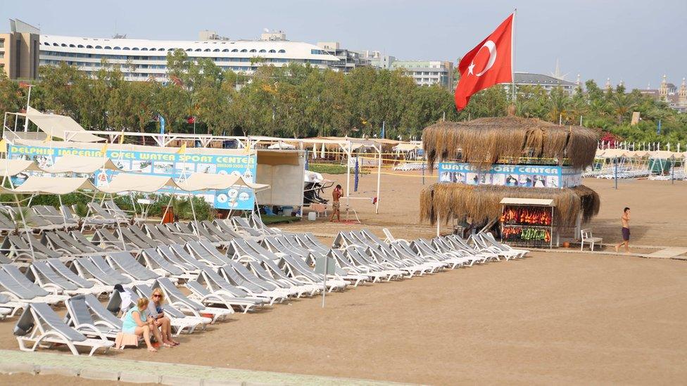 Empty beach chairs