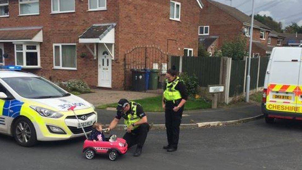 toddler being breathalysed