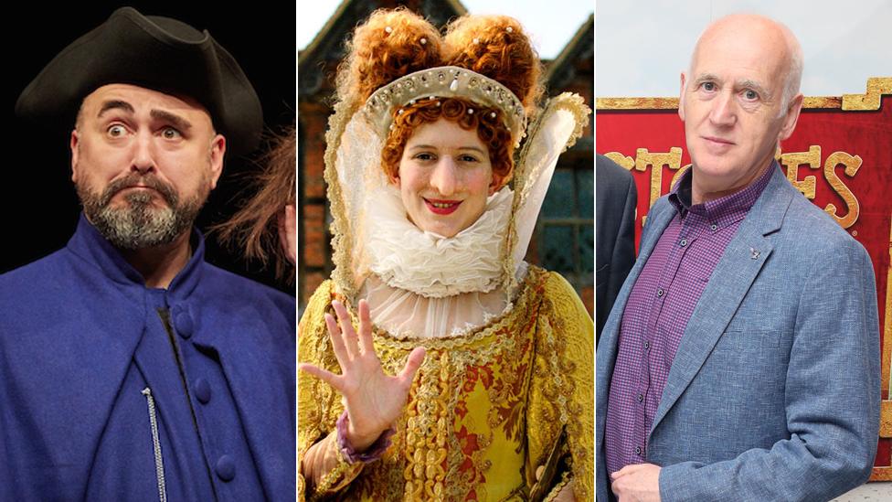 Horrible Histories actors and author Terry Deary