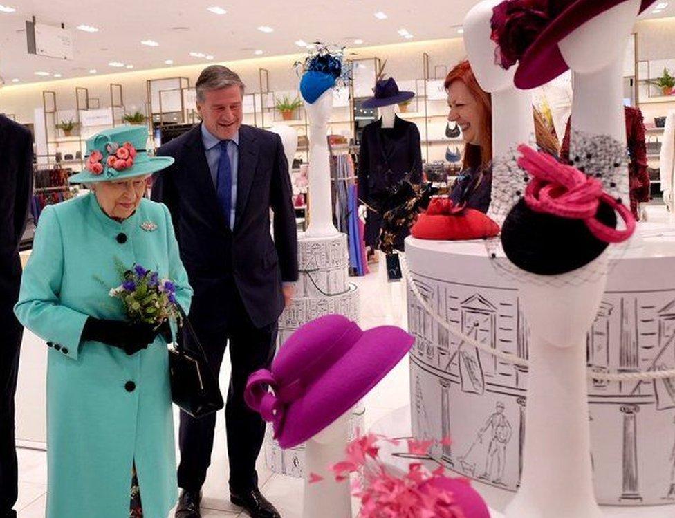 The Queen meets staff in a Fenwick's shop