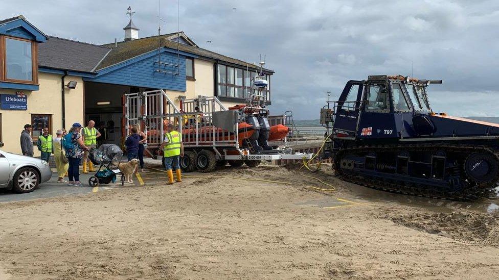 The lifeboat on the beach