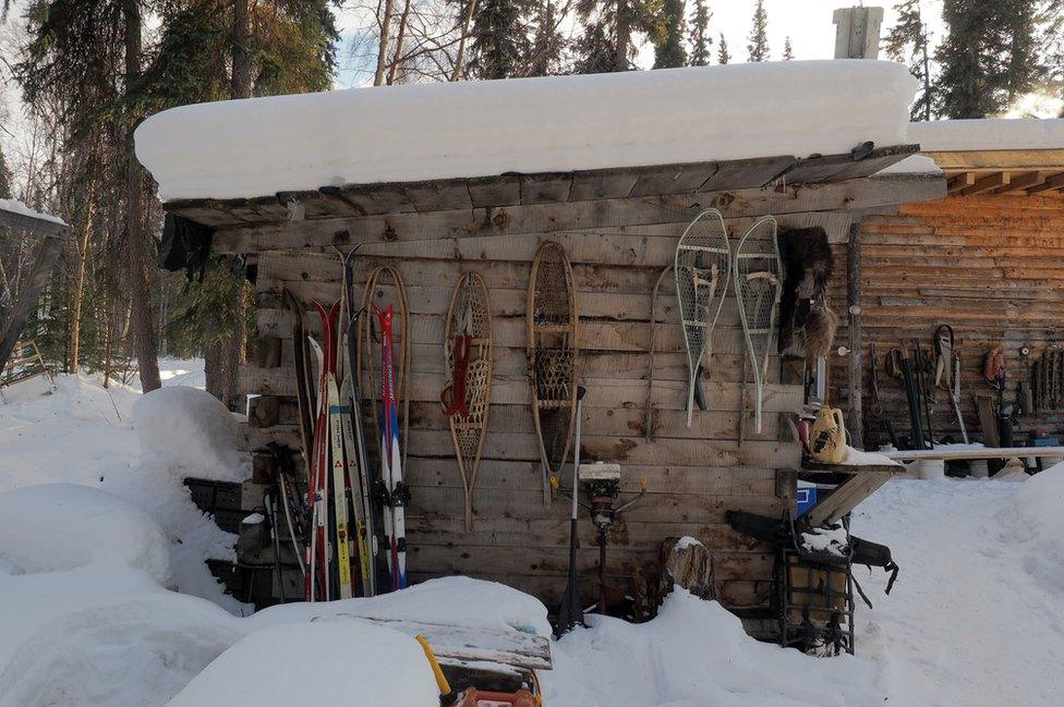 Snow shoes and skis