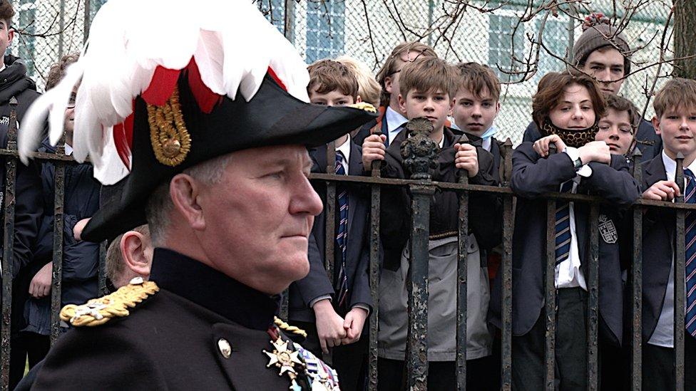 Lt Gen Richard Cripwell and students