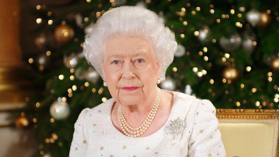 The Queen at Buckingham Palace after recording her Christmas Day broadcast