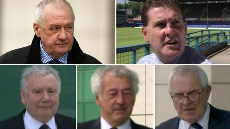 (Left to right, top to bottom) David Duckenfield, Graham Mackrell, Peter Metcalf, Alan Foster and Donald Denton