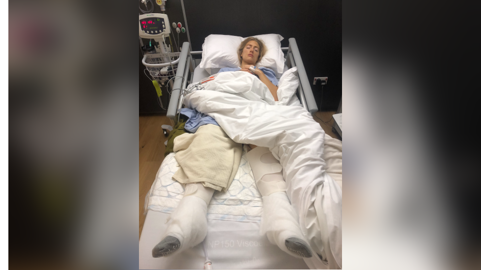 Vanessa Ruck in hospital after her accident in 2014