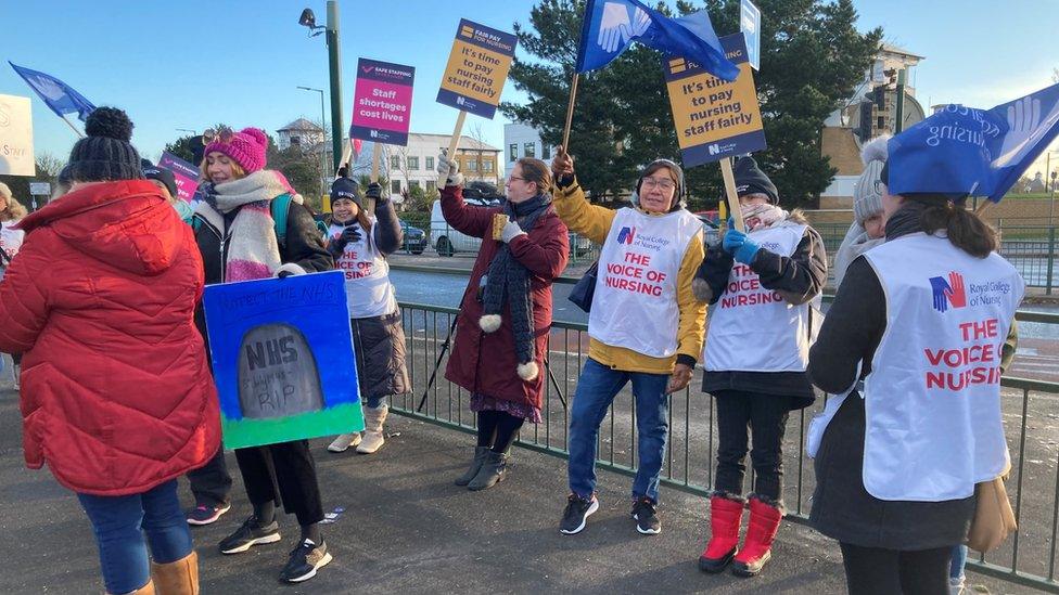 Picket at Royal Bournemouth Hospital