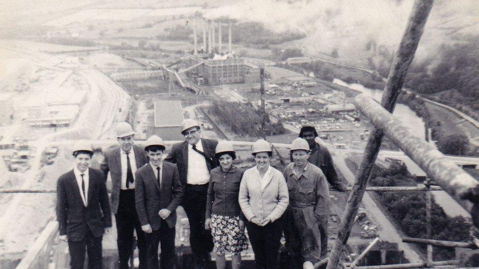 The topping out ceremony at the cooling towers