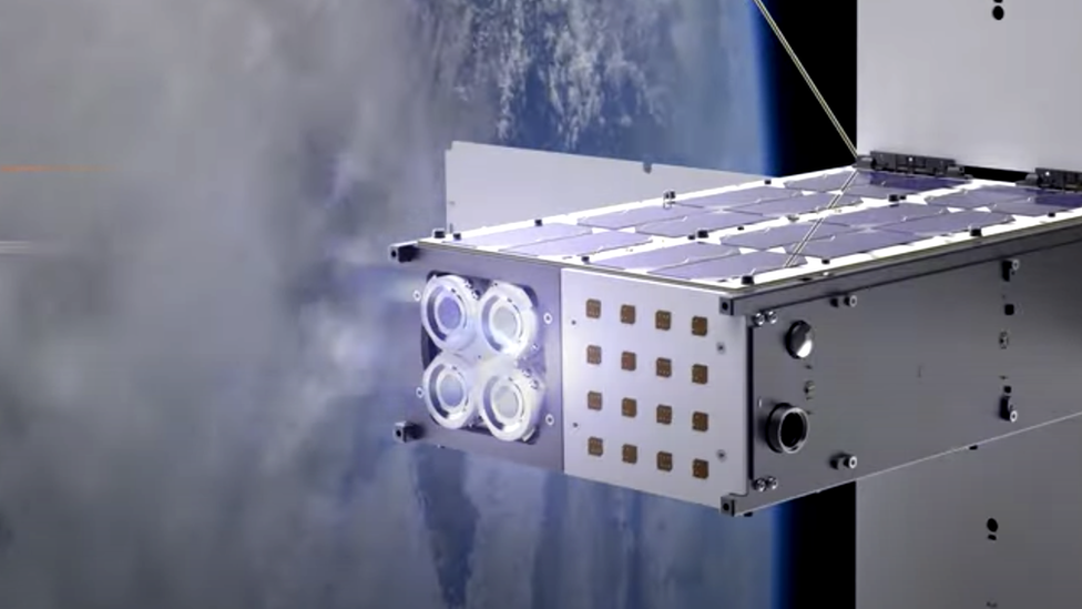 Artist's impression of Hypernova drive on a nanosatellite