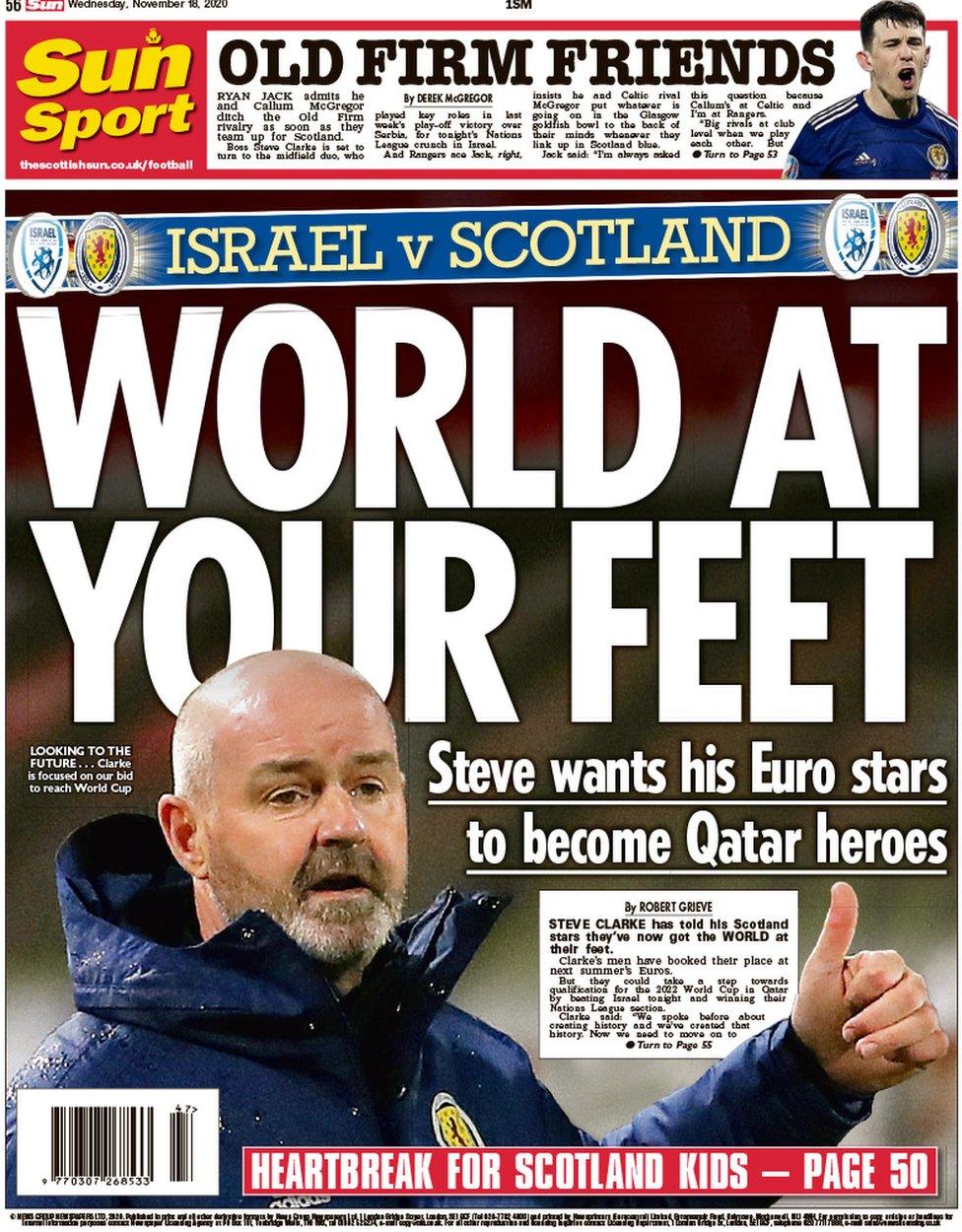 The back page of the Scottish Sun on 181120