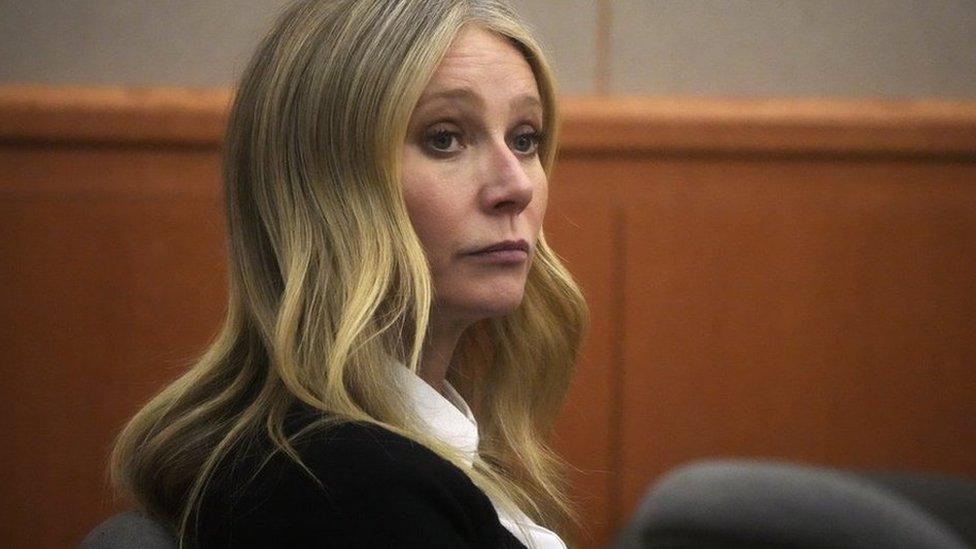 Gwyneth Paltrow sits in court.