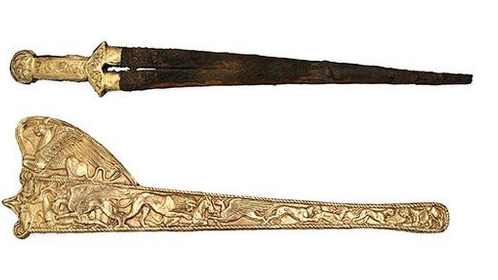 A sword and scabbard from the collection