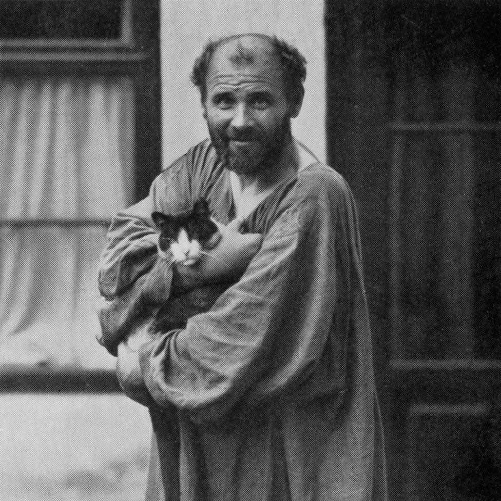 Gustav Klimt, with cat