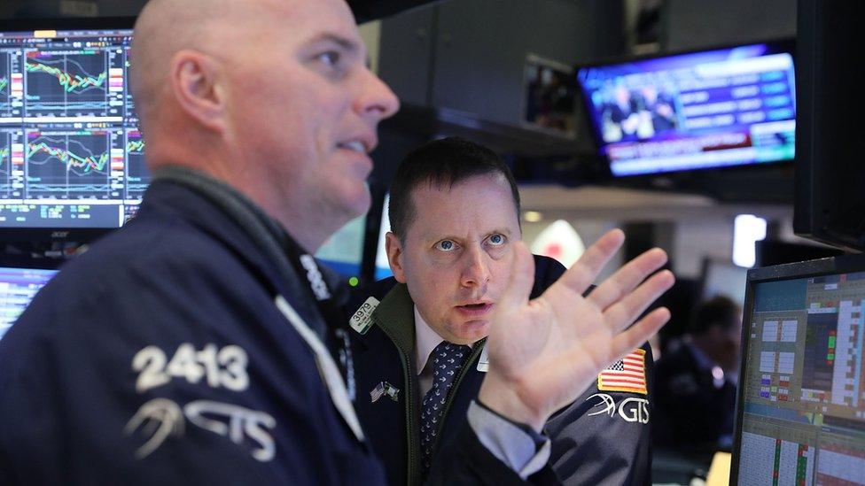 Traders work on the floor of the New York Stock Exchange (NYSE) on February 6, 2018 in New York City.