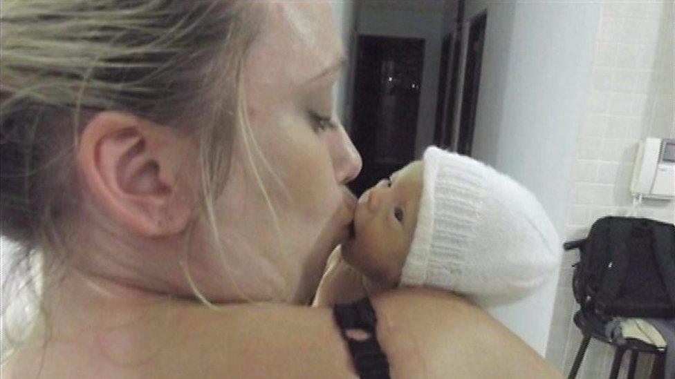 Sharon Halls kissing baby Evie