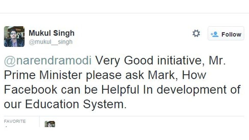@mukul_singh: @narendramodi Very Good initiative, Mr. Prime Minister please ask Mark, How Facebook can be Helpful In development of our Education System.