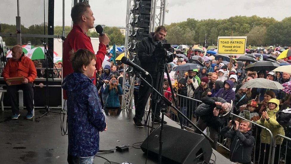 Finlay Pringle with Chris Packham