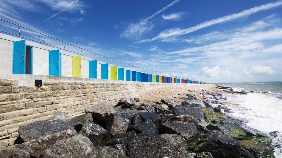 Milford-on-Sea beach huts