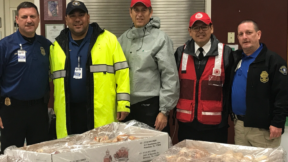 Shelter staff with a delivery from the bakery