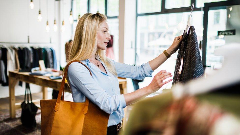 Stock image of woman shopping