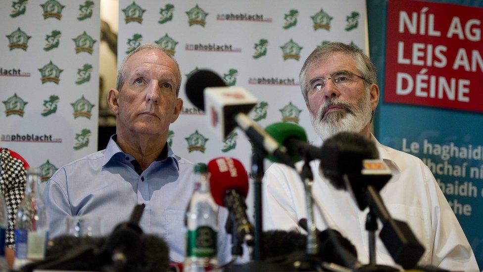 Bobby Storey and Gerry Adams