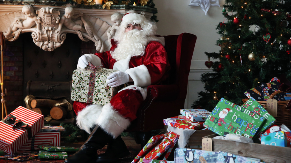 Santa with presents at Dyffryn Gardens