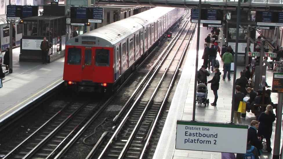 Tube train in Earl's Court