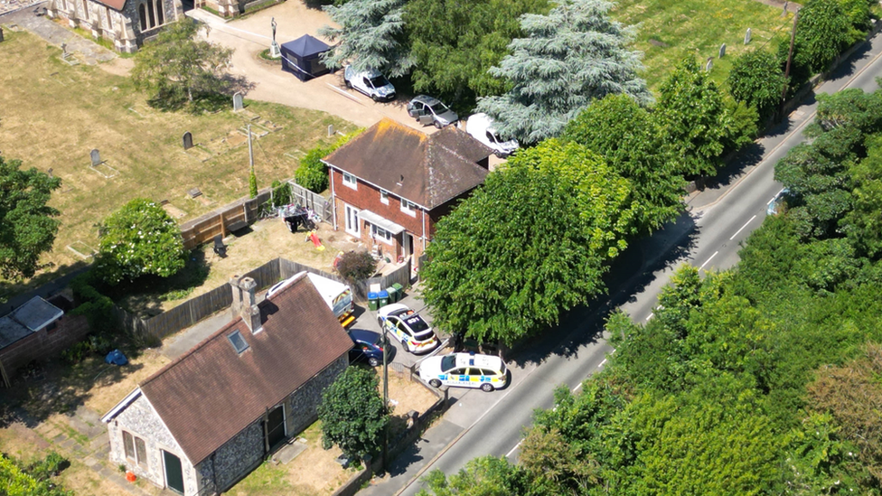 Police at scene of Newhaven murder