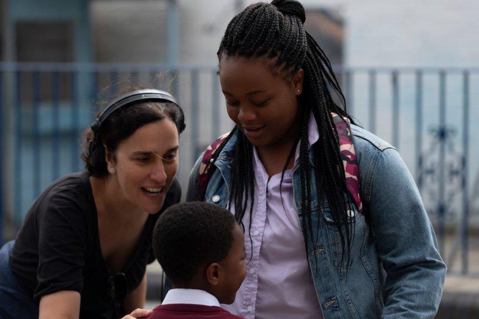 Sarah Gavron and cast