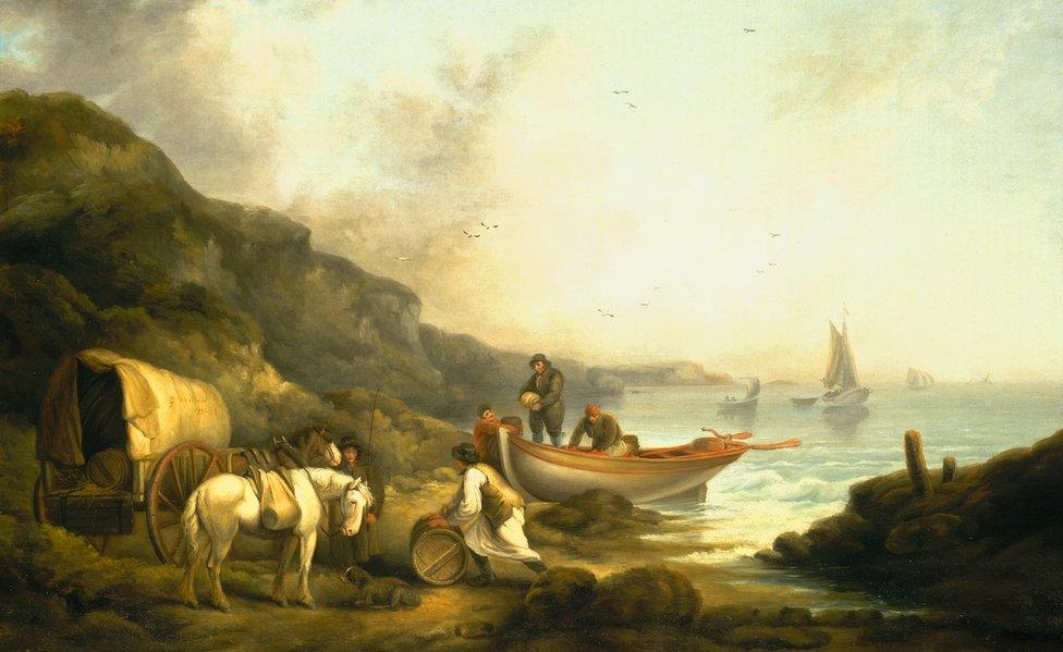 Smugglers by George Morland. Copyright: National Maritime Museum, London