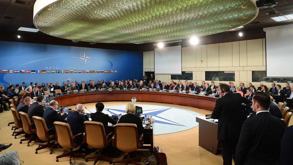 NATO Defence Ministers attend a NATO defence ministers meeting at NATO headquarters in Brussels