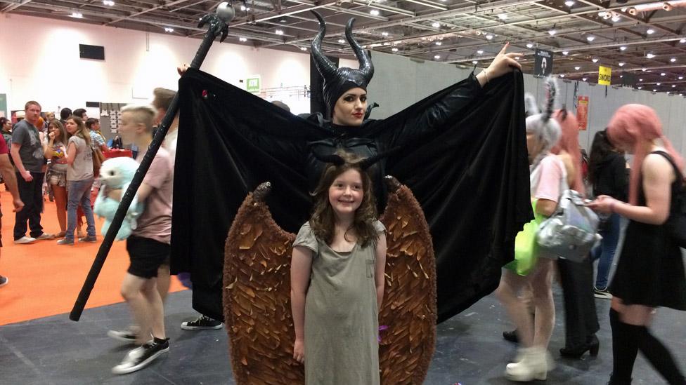 Sophie Skye and Eliza - as Maleficent from the film