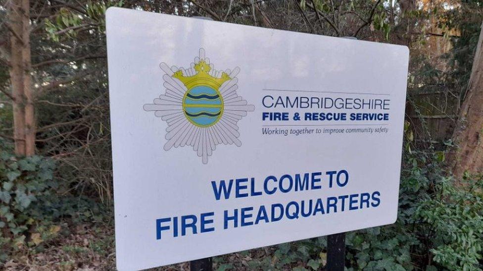 Cambs fire service sign