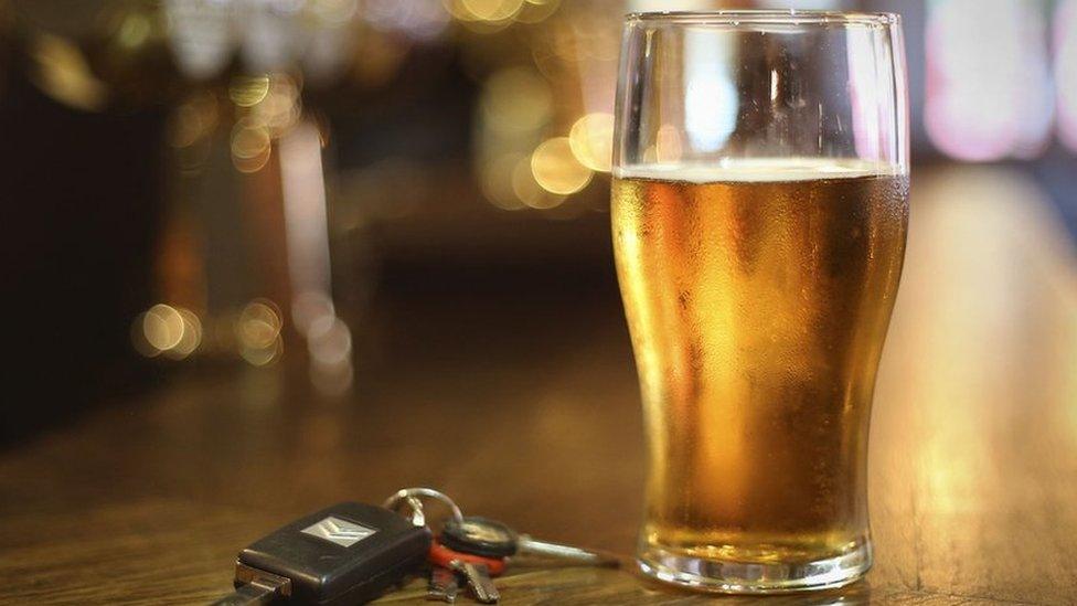 pint of beer and car keys