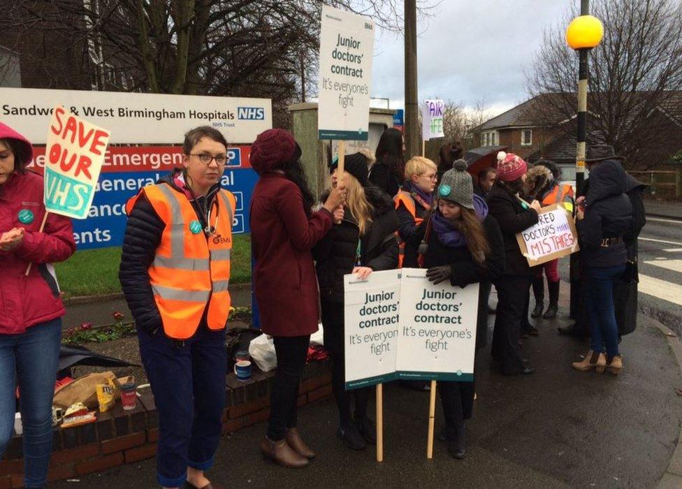Picket line at Sandwell General Hospital