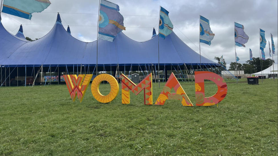 The Womad sign by marquees