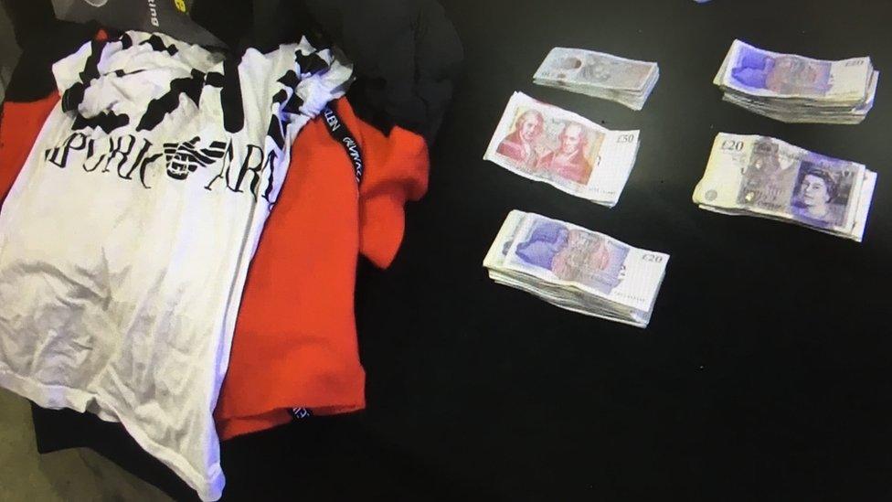 Cash and items were seized from a raid in Barry, Vale of Glamorgan