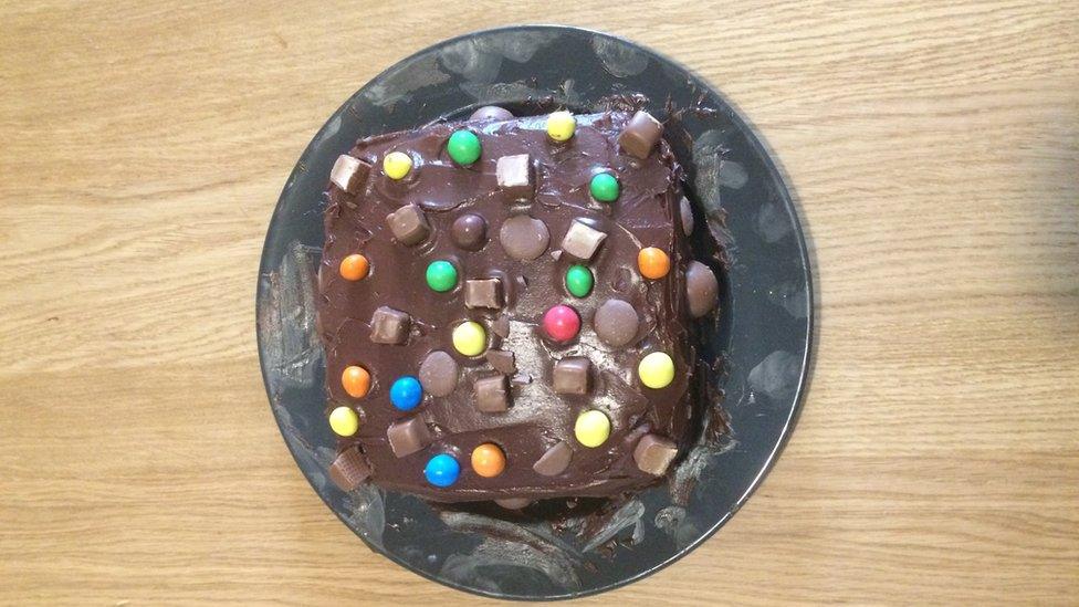 Smartie chocolate cake.