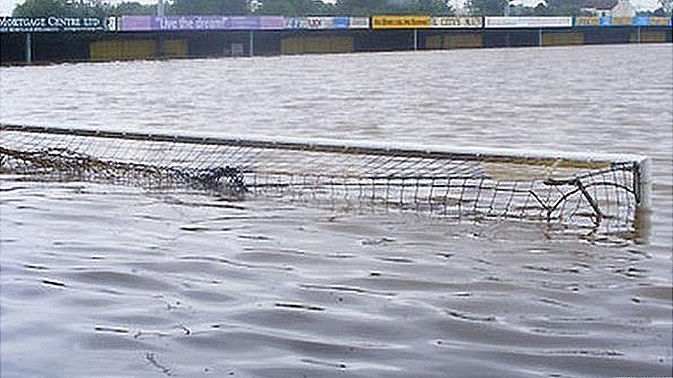 Gloucester City's ground under water