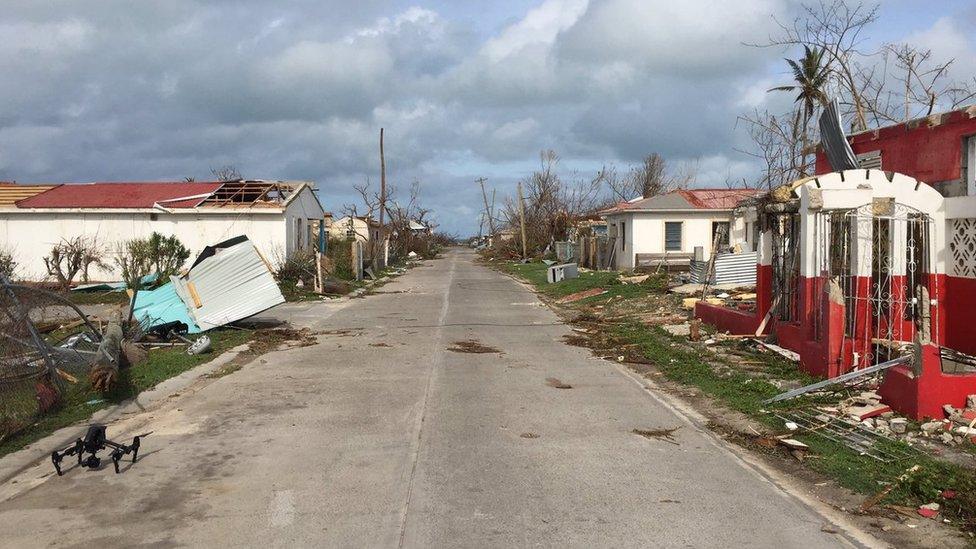 Picture of destruction in Barbuda by Laura Bicker