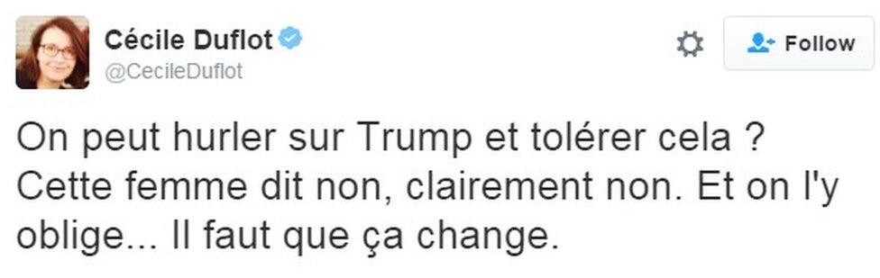 "Can we be angry at Trump and tolerate this? This woman clearly said no. And he forced himself on her... This must change"